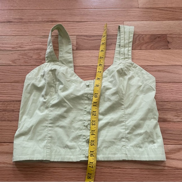 Abercrombie & Fitch Crop Top Womens Medium Green Button Up Casual Minimalist - Picture 4 of 7